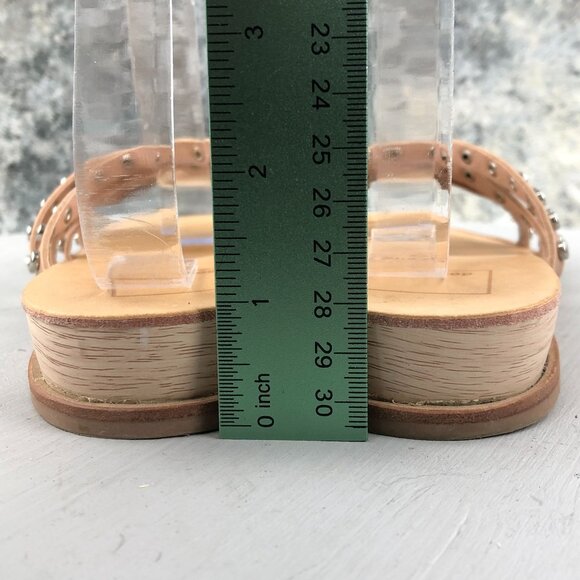 Dolce Vita Women's Size 9** Pinta Cafe Brown Studded Strappy Flats Sandals - Picture 7 of 11